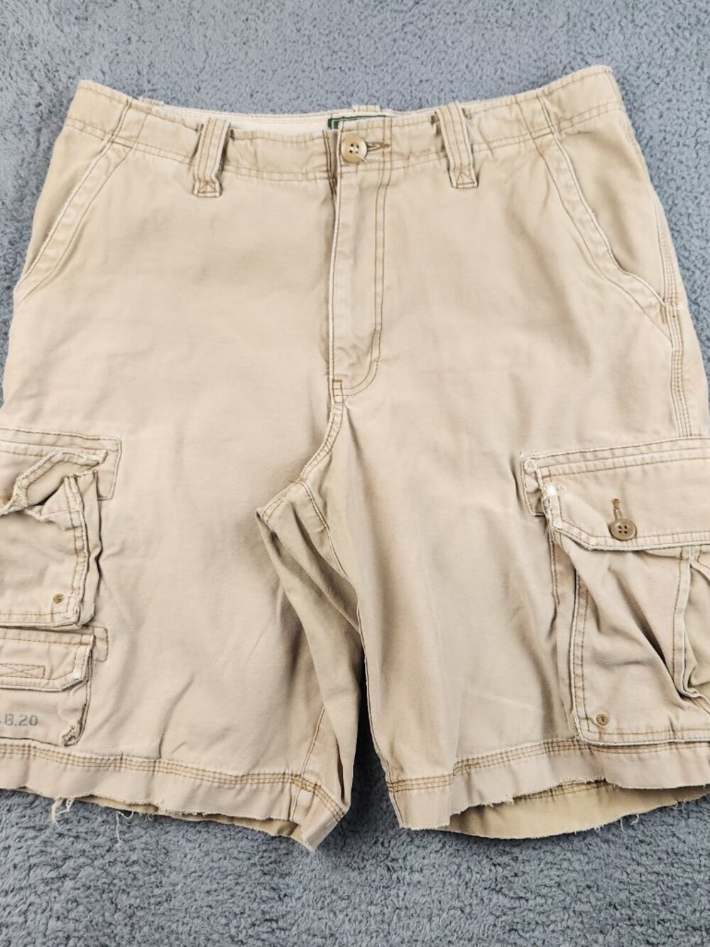 Eddie Bauer Cargo Short Mens 34 Outdoor Cotton Baggy Fit Heavyweight Utilitarian